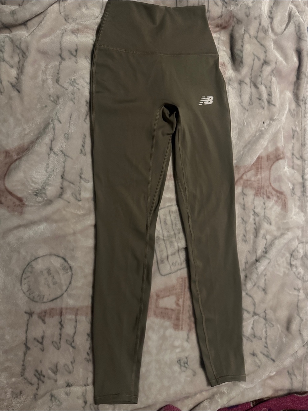New Balance Olive Green Girls' High-Waist Leggings